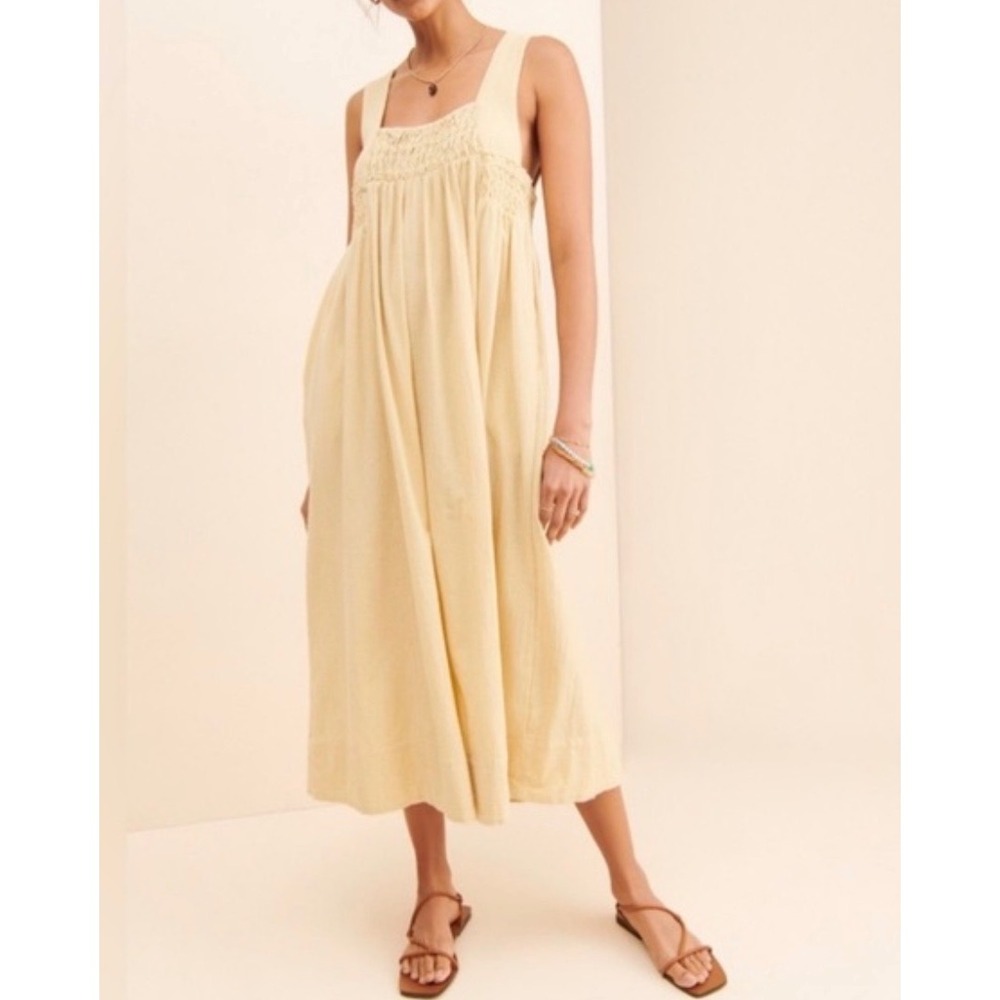 Free‎ People Delphine Midi Dress in Pampas Small Excellent Condition